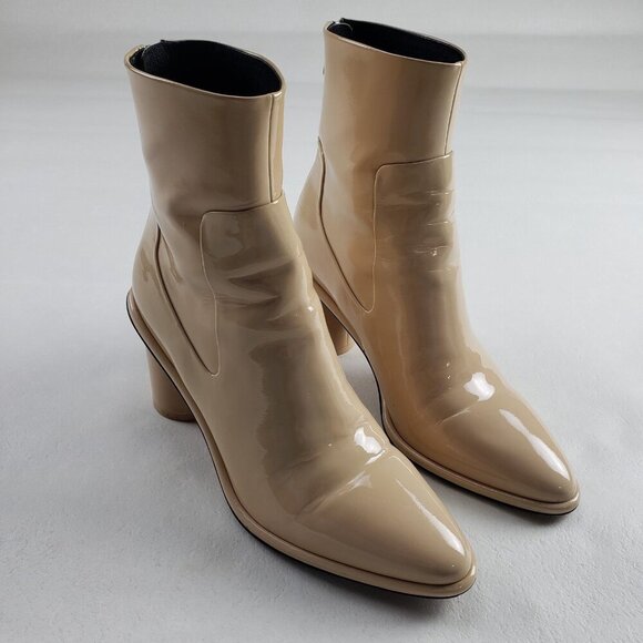 Rag & Bone Wiley High Boot Womens 10 EU 40 Beige Patent Leather Ankle Heeled - Picture 6 of 14